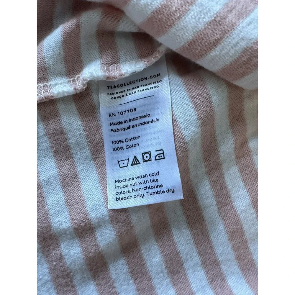 Tea Collection Girls Peek-A-Boo Shoulder Dress Size 5 Dusty Coral Comfy Cute EUC